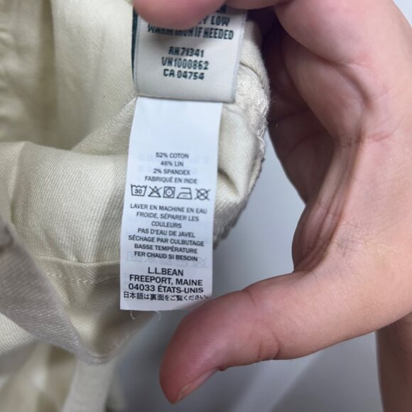L.L. Bean Womens Beige Cropped Pants Size 14P Cotton/Linen Blend - Picture 6 of 10